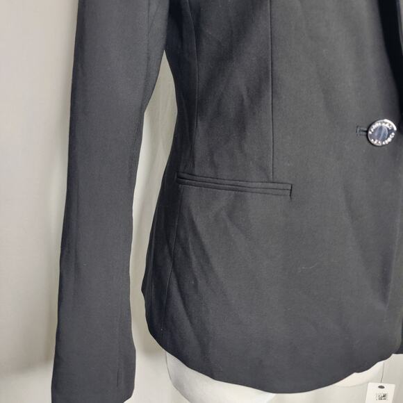 Calvin Klein One-Button Blazer Jacket Black NWT Petite Size 4P - Picture 6 of 12